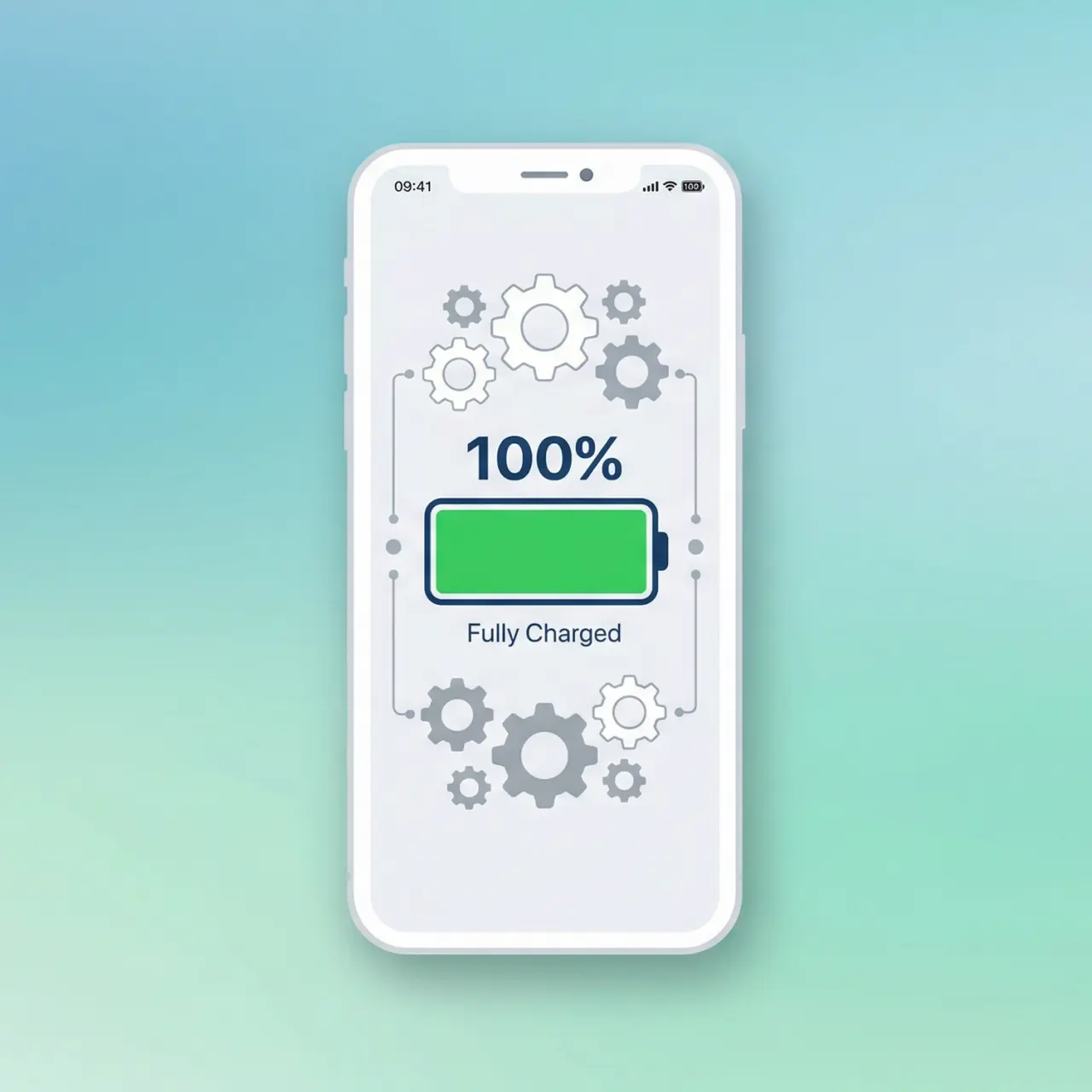 스마트폰 배터리 설정 화면과 충전 아이콘 이미지